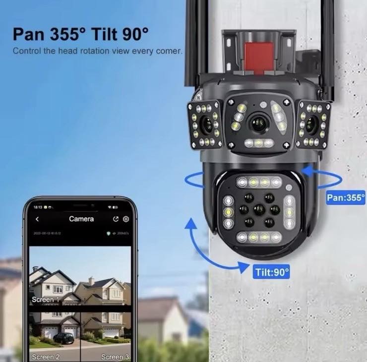 Kamerë Sigurie me 4 syna dhe alarm 16m (SD CARD 32GB FALAS)